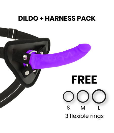 DELTA CLUB - ARREIO DE BRINQUEDOS + DONG PURPLE SILICONE 17 CM -O- 3 CM