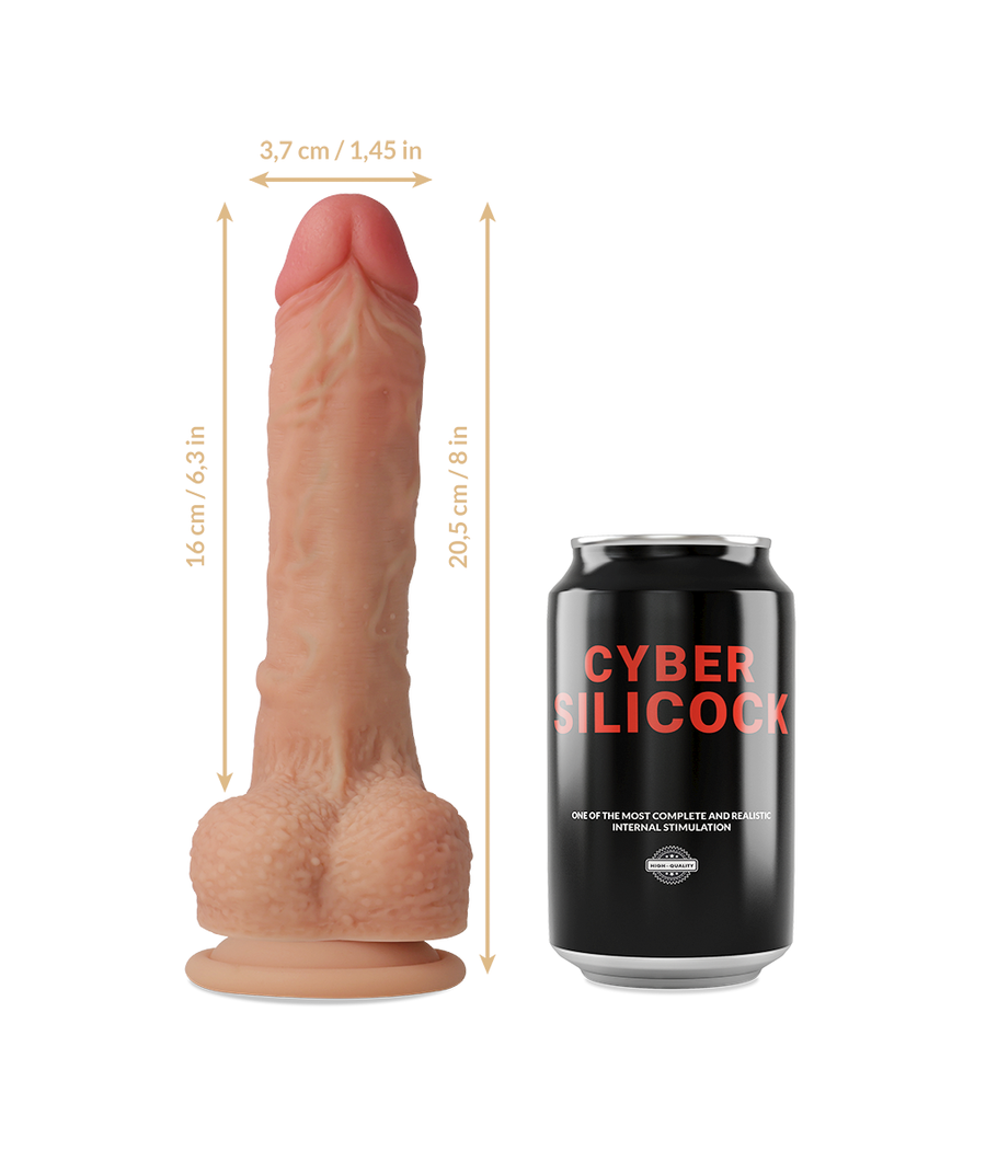 CYBER SILICOCK - STRAP-ON CONNOR LIQUID SILICONE WITH 3 RINGS FREE 20.5 CM -O- 3.7 CM