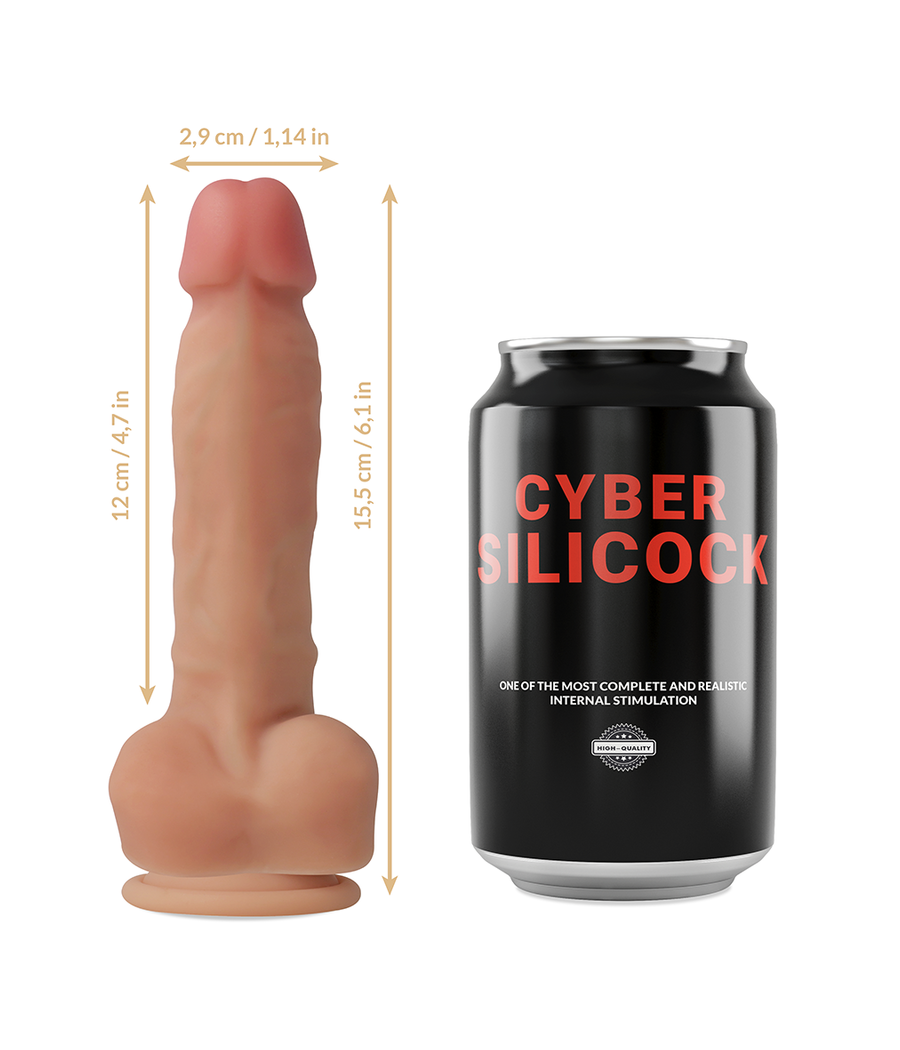 CYBER SILICOCK - STRAP-ON ANSEL MIT 3 RINGEN GRATIS 15.5 CM -O- 2.9 CM