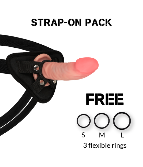 ROCKARMY - ARNÊS + DILDO REALÍSTICO TIGRE DE DUAL DENSIDADE 14 CM -O- 4.46 CM