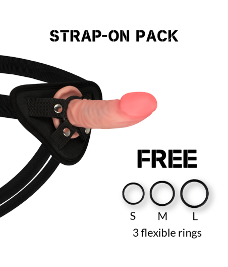 ROCKARMY - IMBRACATURA + DILDO REALISTICO TIGRE A DOPPIA DENSIT 14 CM -O- 4.46 CM