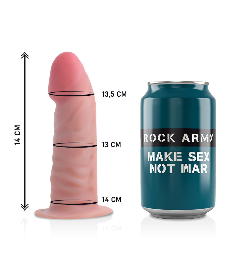 ROCKARMY - ARNÊS + DILDO REALÍSTICO TIGRE DE DUAL DENSIDADE 14 CM -O- 4.46 CM
