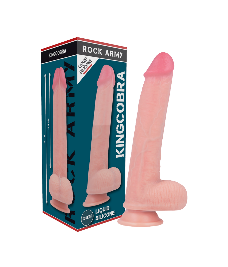 ROCKARMY - ARN S + GODE EN SILICONE LIQUIDE PREMIUM KINGCOBRA 24 CM -O- 4.77 CM