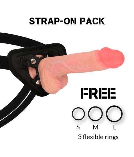 ROCKARMY - ARNÉS + LIQUID SILICONE DILDO PREMIUM SPITFIRE 21 CM -O- 4.62 CM