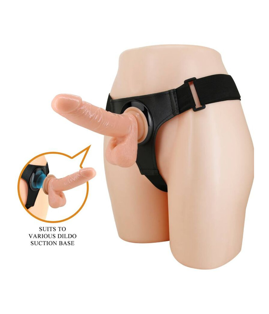 PRETTY LOVE - HARNAIS SLIPS HARNAIS UNIVERSEL AVEC GODE TOM 20 CM NATUREL