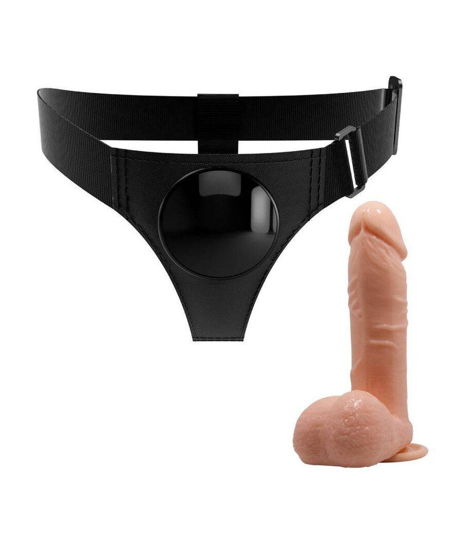 PRETTY LOVE - HARNAIS SLIPS HARNAIS UNIVERSEL AVEC GODE TOM 20 CM NATUREL