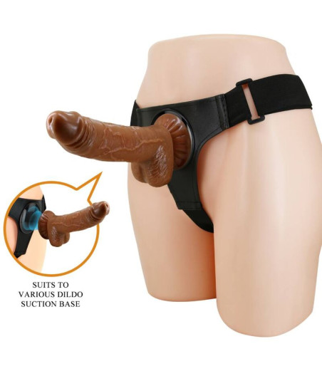 PRETTY LOVE - ARNÊS CUECAS ARNÊS UNIVERSAL COM DILDO MICHEAL 20 CM PRETO