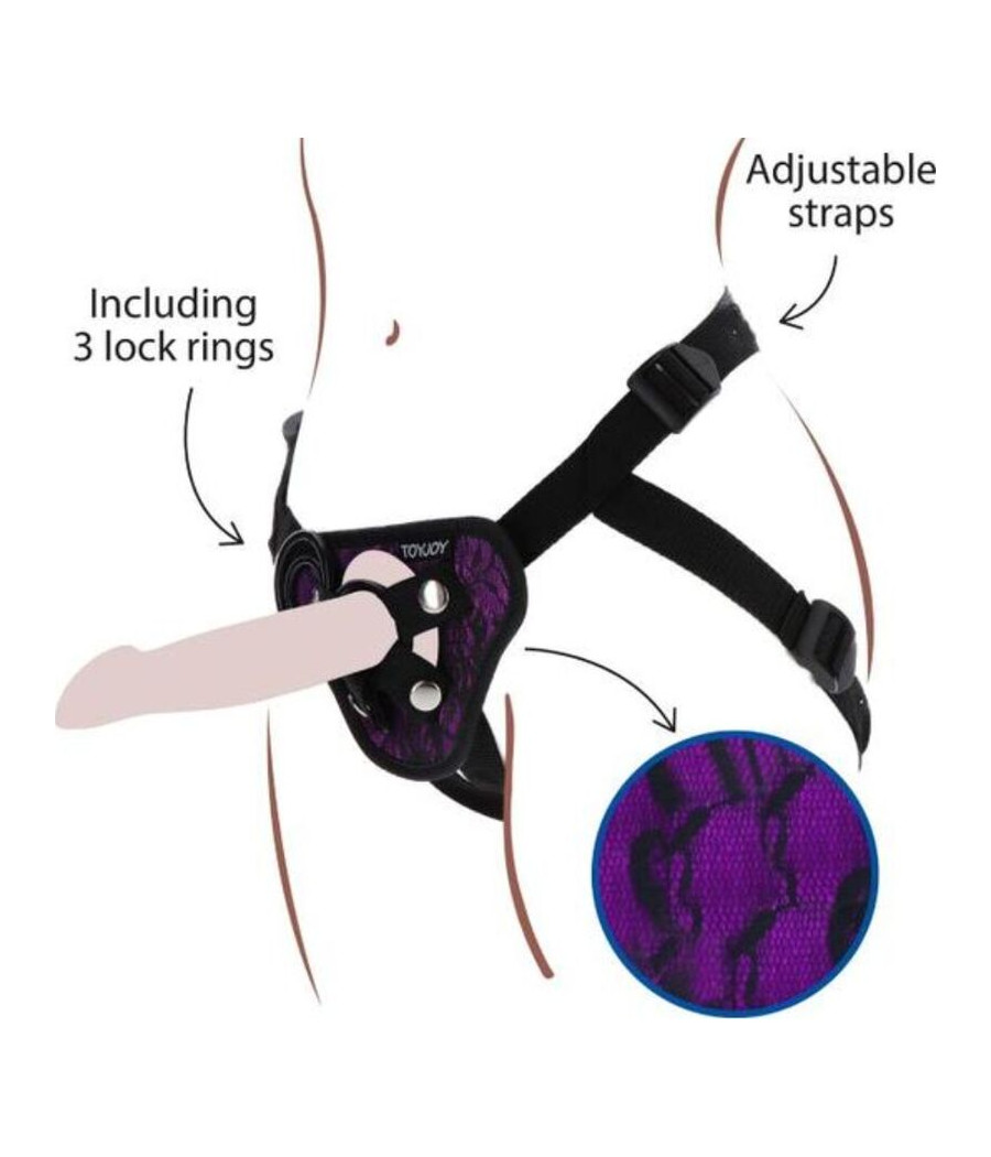 GET REAL - STRAP-ON LACE HARNESS PURPLE