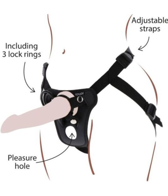 GET REAL - ARNÊS DE PRAZER STRAP-ON PRETO