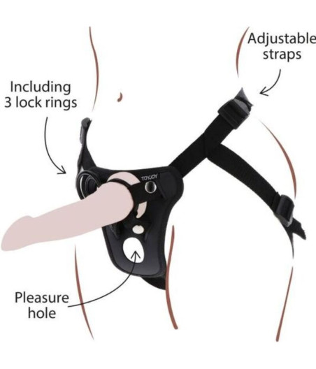 GET REAL - STRAP-ON PLEASURE HARNESS BLACK