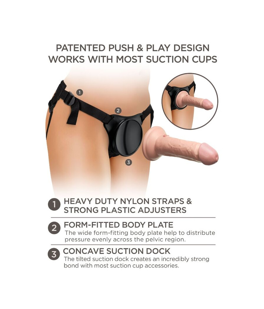 KING COCK - ELITE ADJUSTABLE HARNESS WITH DILDO 15.2 CM FOR BEGINNERS