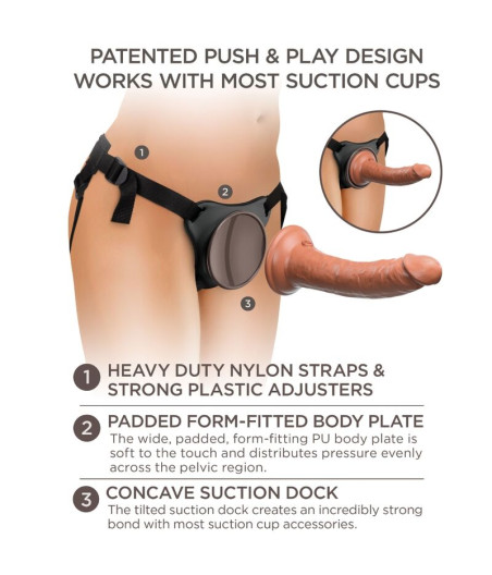 KING COCK - ELITE COMFY ADJUSTABLE HARNESS WITH DILDO 17.8 CM