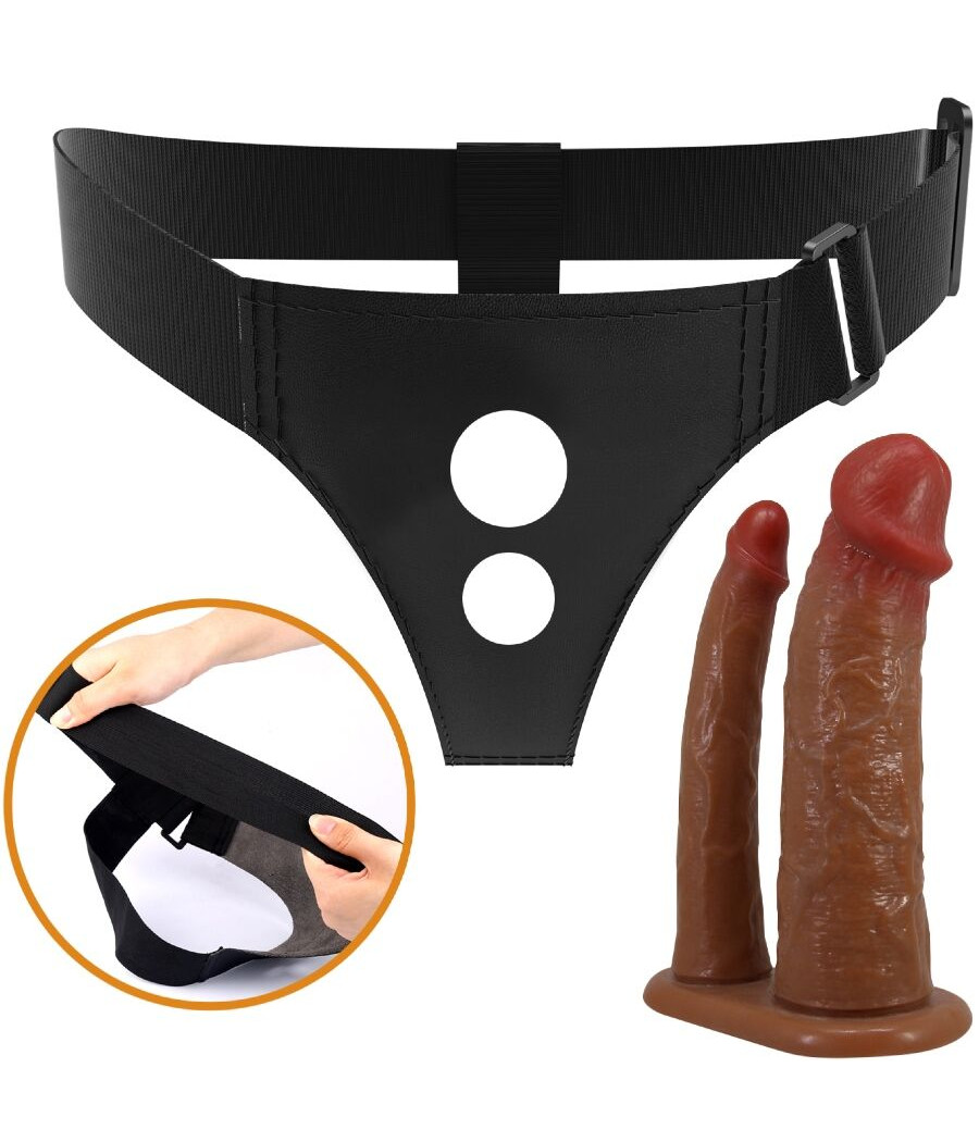 PRETTY LOVE - KEAVEN HARNESS BRIEFS DUPLO DILDO UNIVERSAL E CONFORTÁVEL