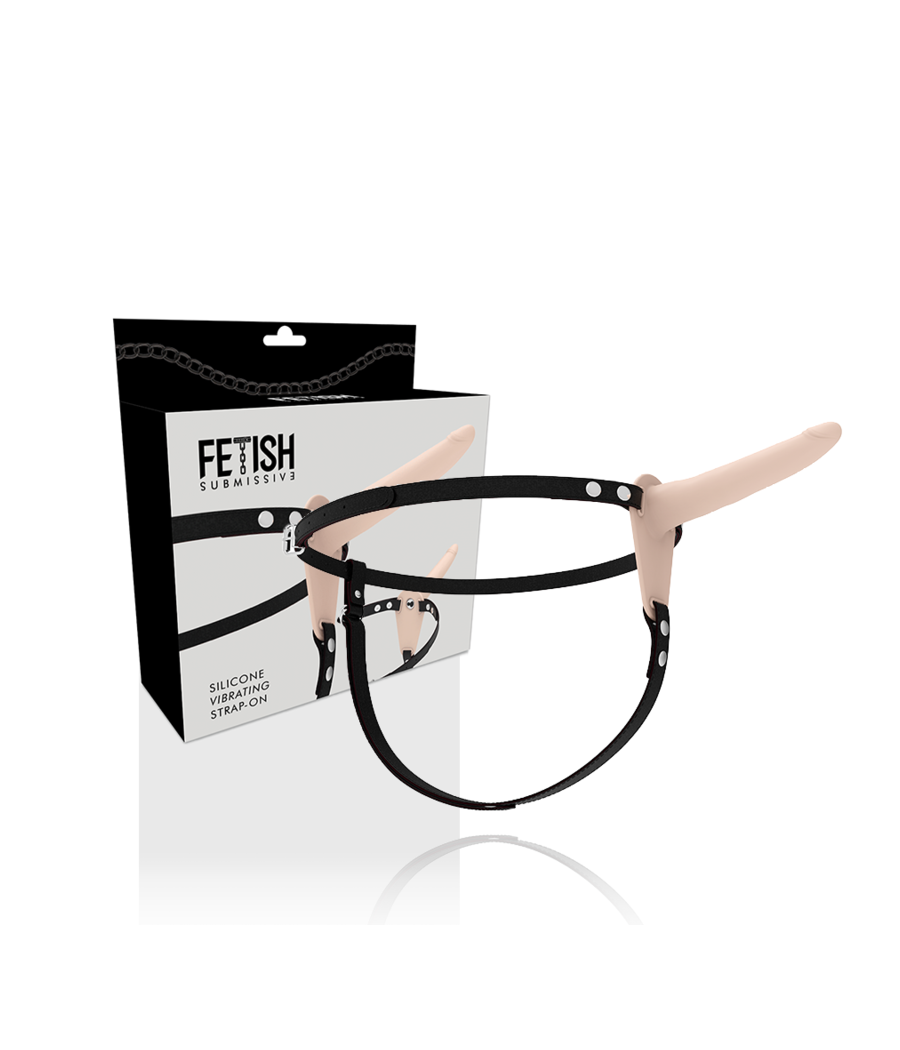 FETISH SUBMISSIVE HARNESS - HAUTFARBENES SILIKONVIBRATOR 15 CM