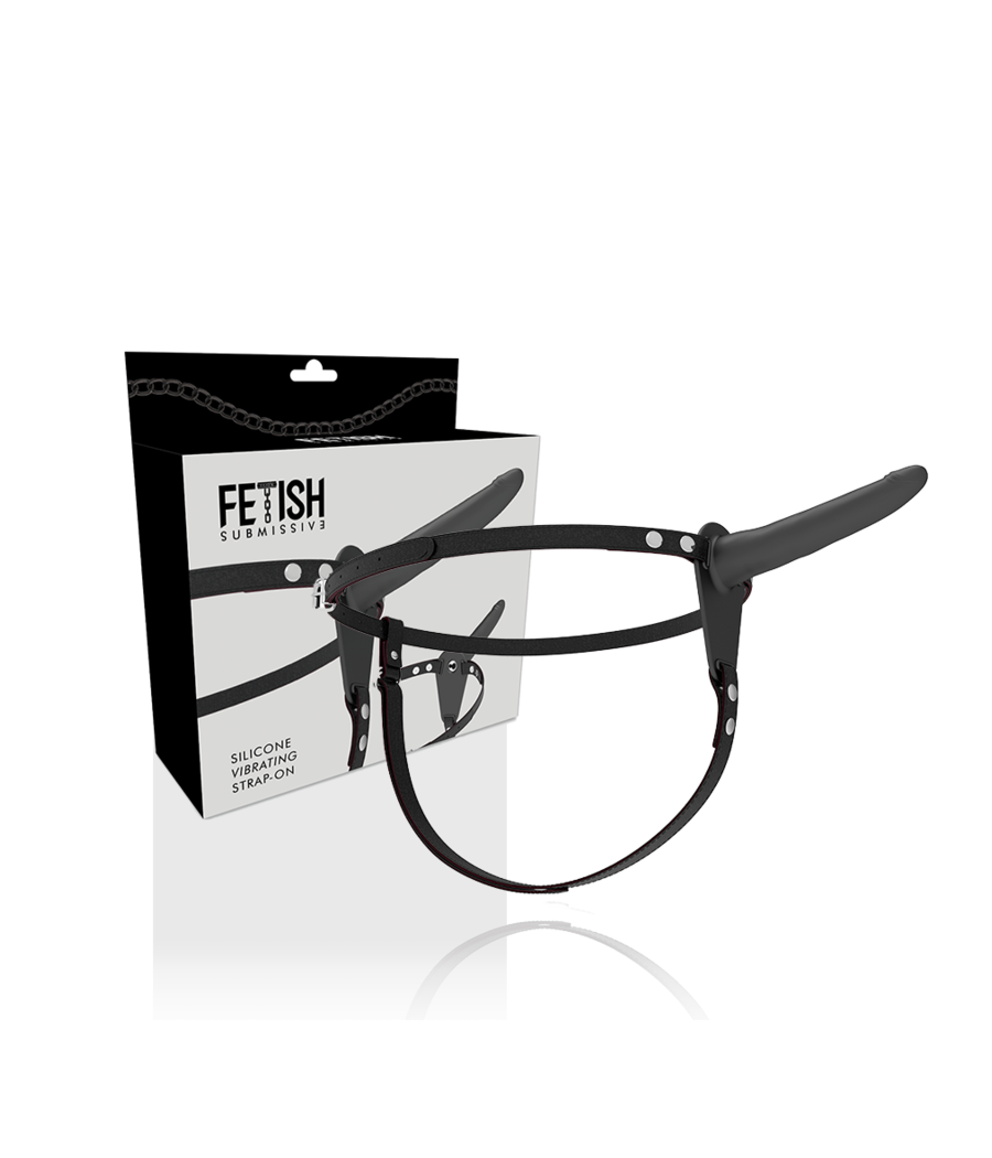 FETISH SUBMISSIVE HARNESS - VIBRADOR SILICONE PRETO 15 CM