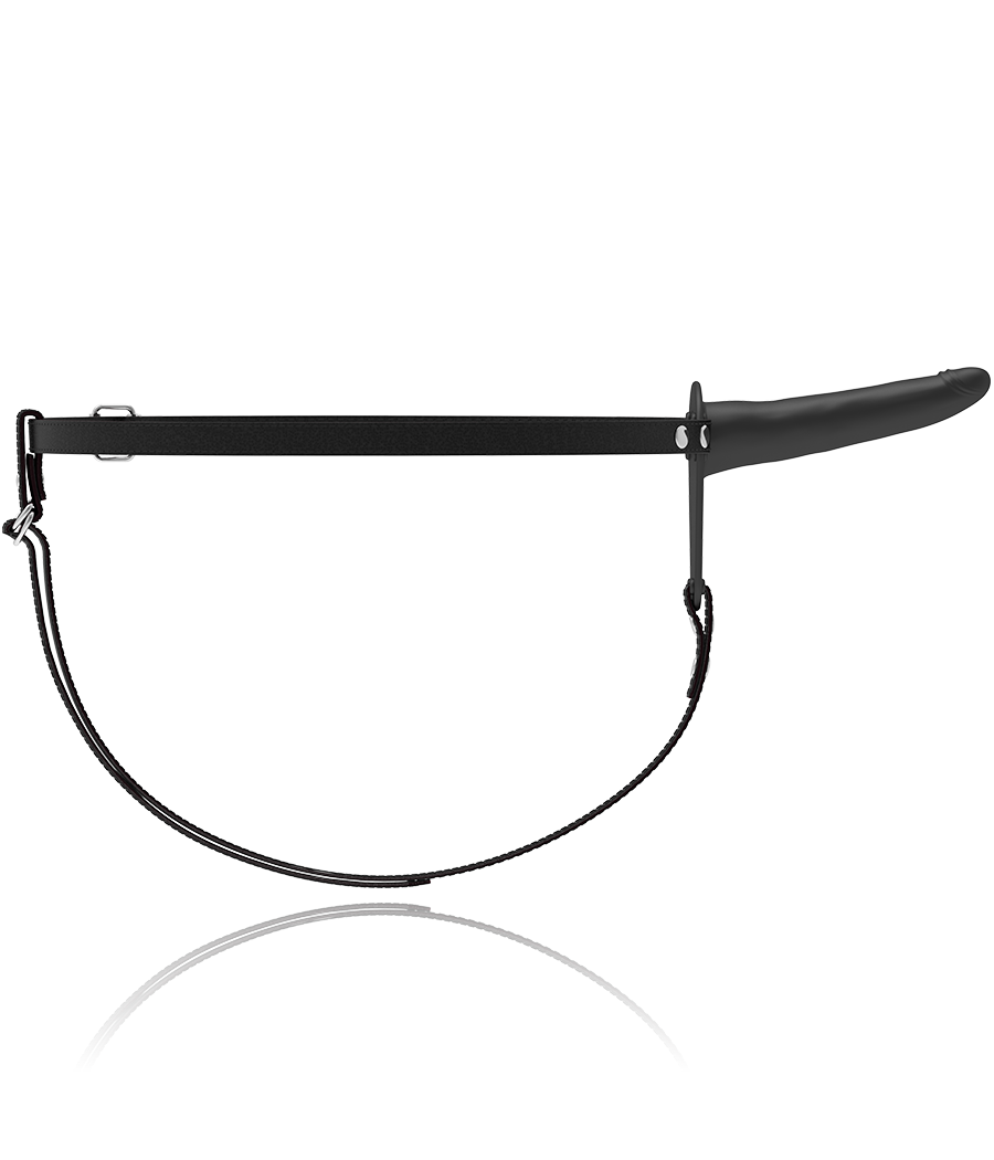 FETISH SUBMISSIVE HARNESS - VIBRATEUR SILICONE NOIR 15 CM