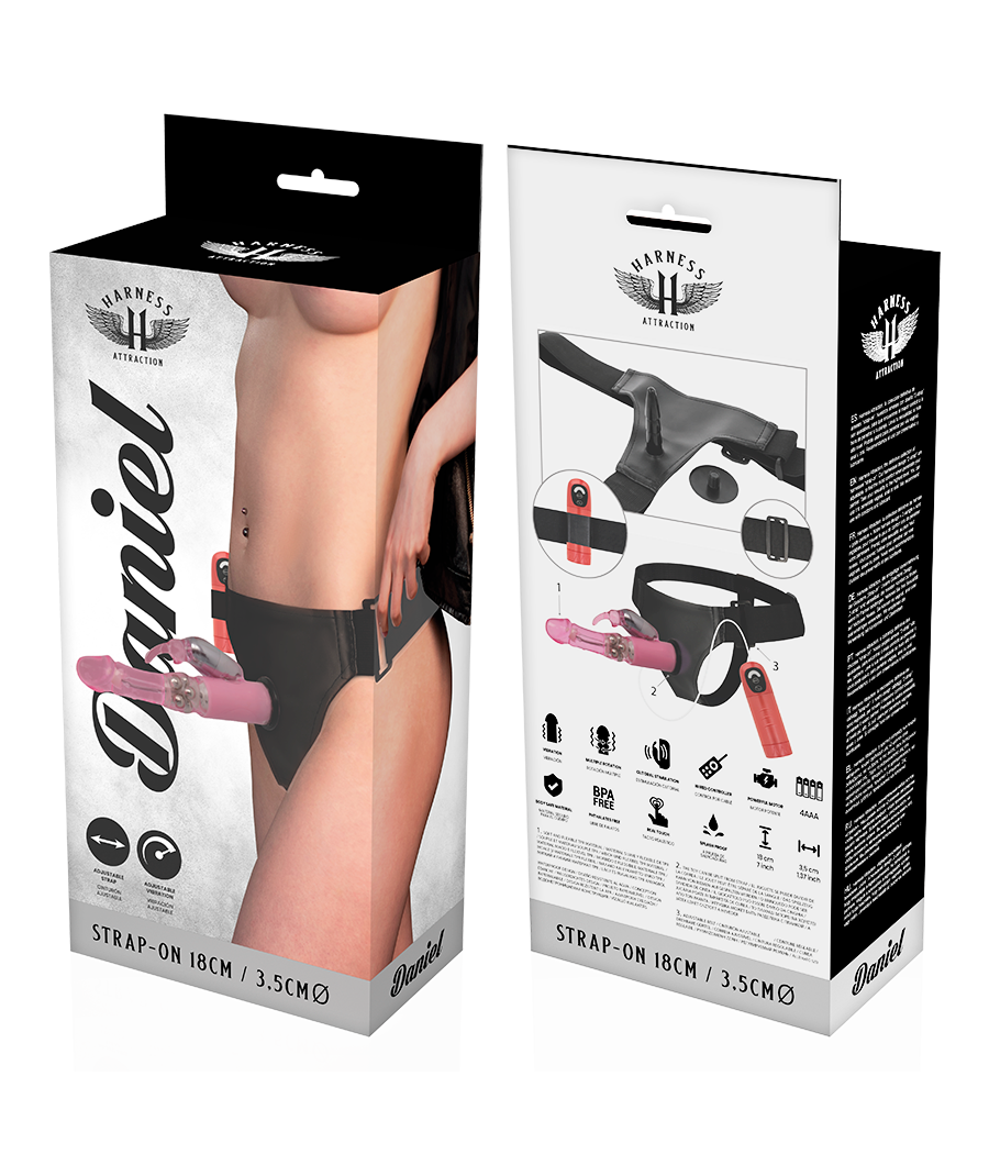 HARNESS ATTRACTION - RNES DANIEL WITH VIBRATION AND ROTATION 18 CM -O- 3.5 CM