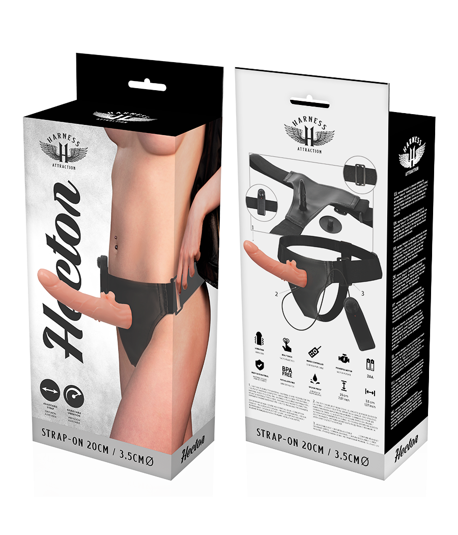 HARNESS ATTRACTION - RNES VIBRATOR HECTOR 20 CM -O- 3.5 CM