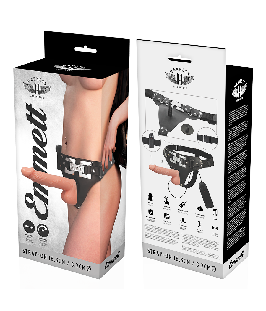 HARNESS ATTRACTION - RNES EMMETT VIBRATORE REALISTICO 16.5 CM -O- 3.7 CM