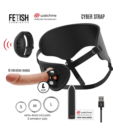 FETISH SUBMISSIVE CYBER STRAP - IMBRAGATURA CON DILDO E TELECOMANDO BULLET TECNOLOGIA WATCHME L