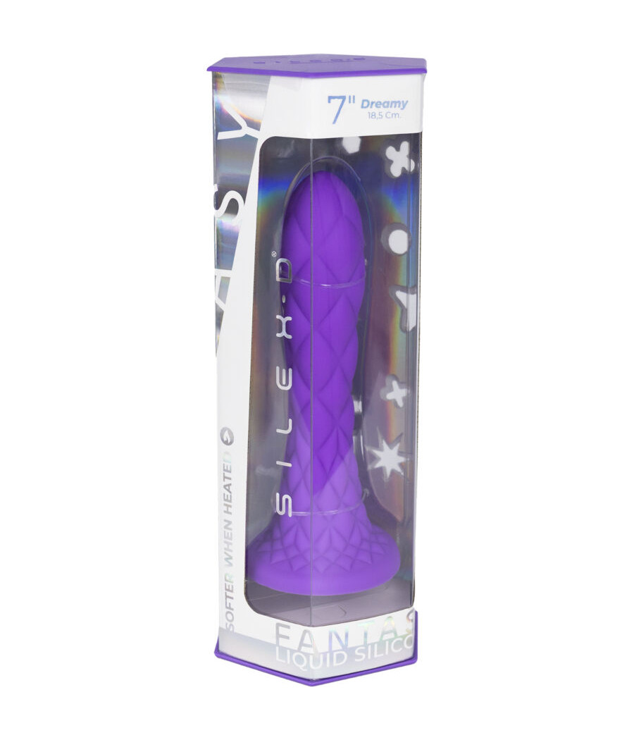 SILEXD - DREAMY DILDO FANTASY SILICONE LÍQUIDO TERMORATIVO VIOLETA 18,5 CM