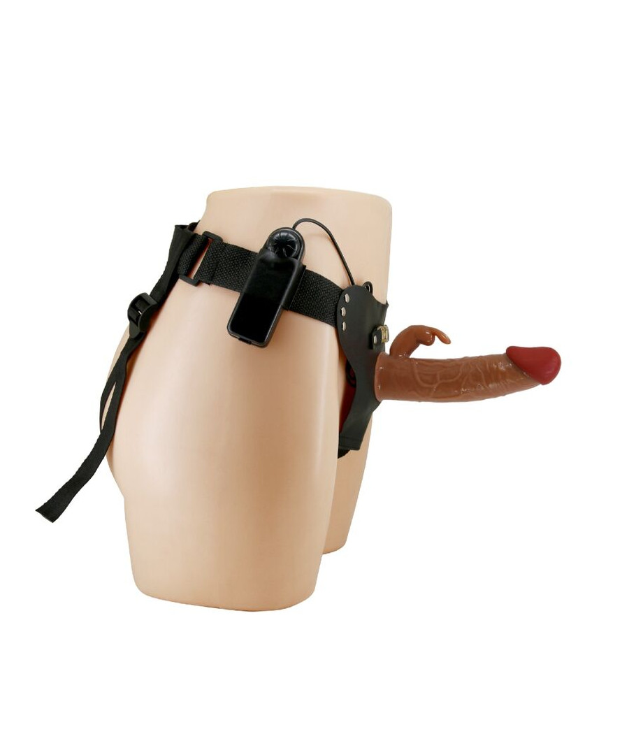 PRETTY LOVE - MARION HARNESS UNIVERSAL BRIEFS WITH VIBRATION DILDO 19 CM BROWN