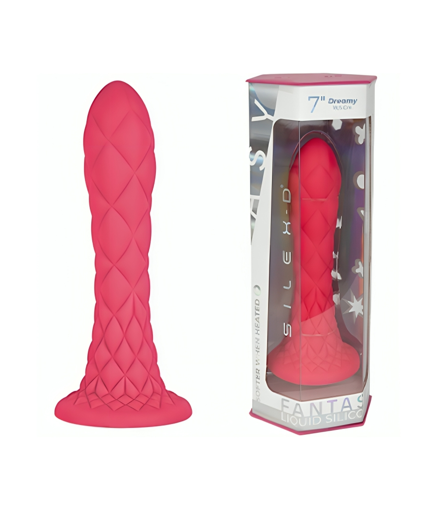 SILEXD - DREAMY DILDO FANTASY SILICONE LIQUIDE THERMOREACTIF FUCHSIA 18,5 CM