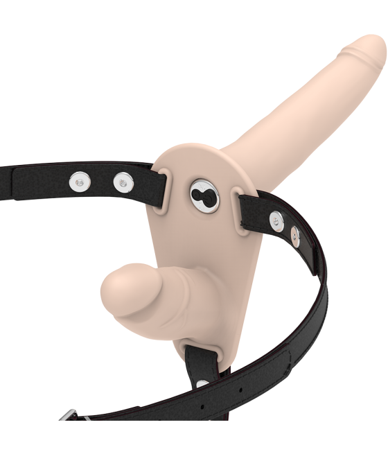 FETISH SUBMISSIVE HARNESS - VIBRATEUR FLESH UP DOUBLE PÉNÉTRATION