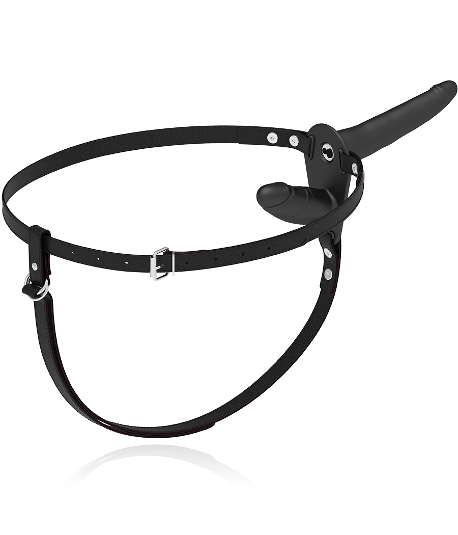 FETISH SUBMISSIVE HARNESS - VIBRADOR PRETO DE DUPLA PENETRAO