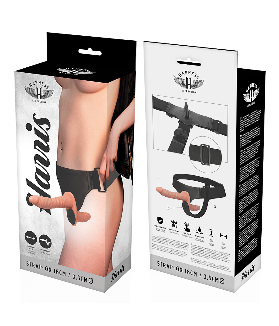 HARNESS ATTRACTION - HARRIS DOUBLE PENETRACI N MIT VIBRATION 18 CM -O- 3.5 CM