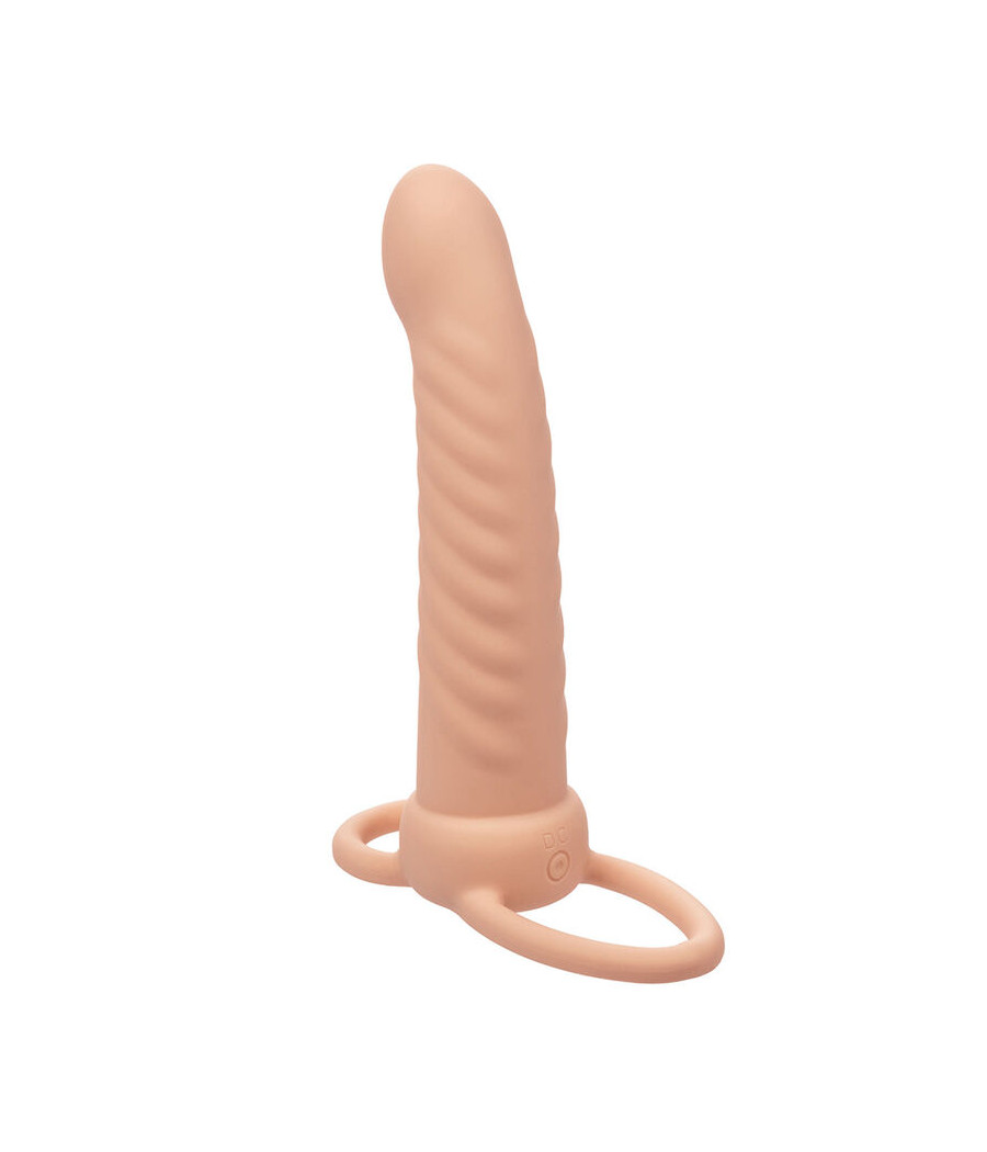 CALEXOTICS - MAXX DOUBLE PÉNÉTRATEUR NERVURÉ 10 VIBRATIONS FLESH