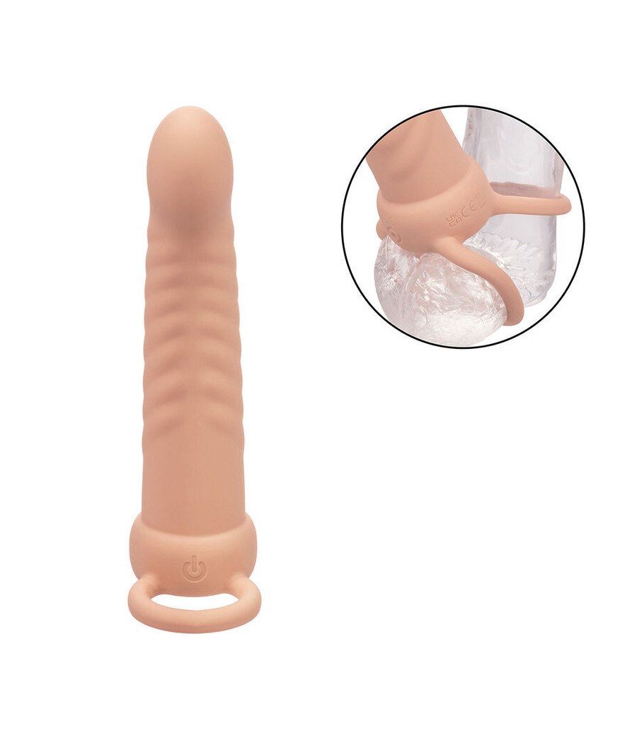 CALEXOTICS - MAXX RIBBED DUAL PENETRATOR 10 VIBRAÇÕES CARNE