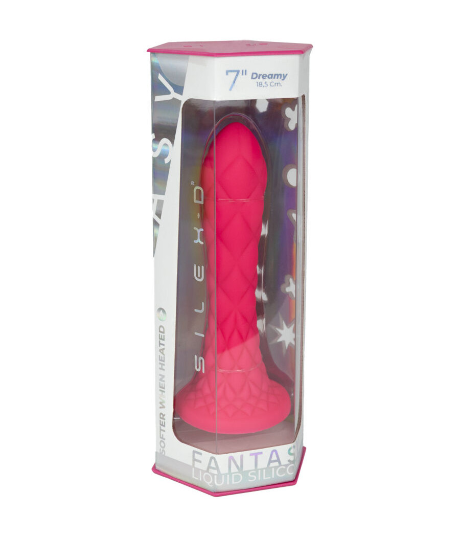 SILEXD - DREAMY DILDO FANTASY SILICONA LIQUIDA TERMOREACTIVO FUCSIA 18.5 CM