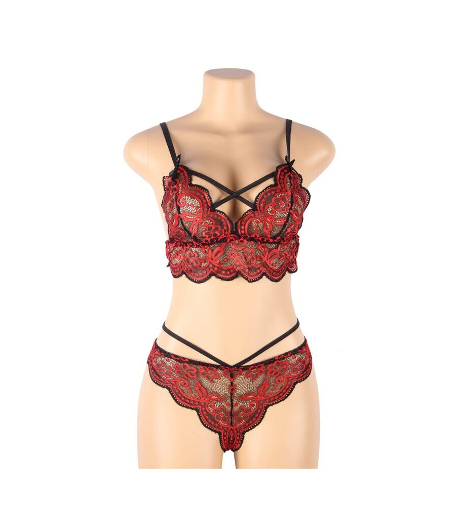 SUBBLIME - SET DOS PIEZAS TOP Y PANTIES ENCAJE S/M