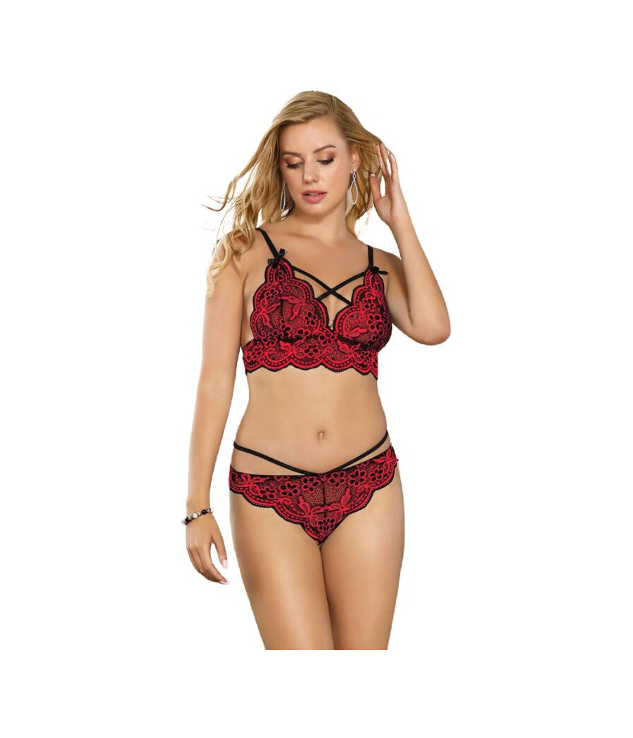 SUBBLIME - SET DOS PIEZAS TOP Y PANTIES ENCAJE L/XL