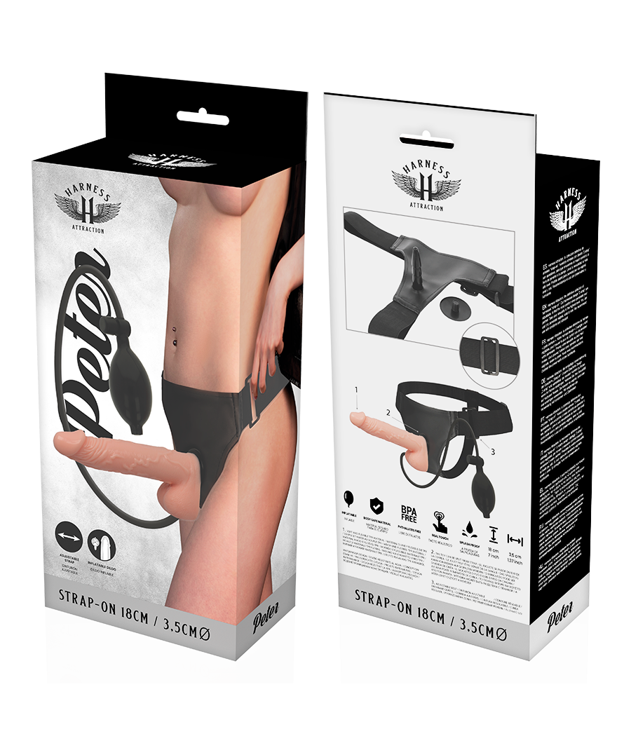 HARNESS ATTRACTION - RNES PETER MIT AUFBLASBAREM PENIS 18 CM -O- 3.5 CM