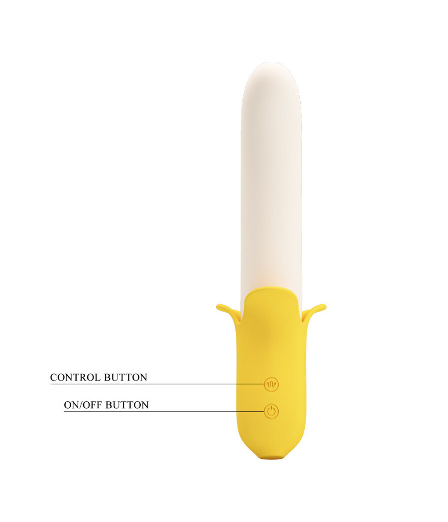 PRETTY LOVE - BANANA GEEK SUPER POWER 7 VIBRATIONEN UP&DOWN SILIKON SCHWARZ