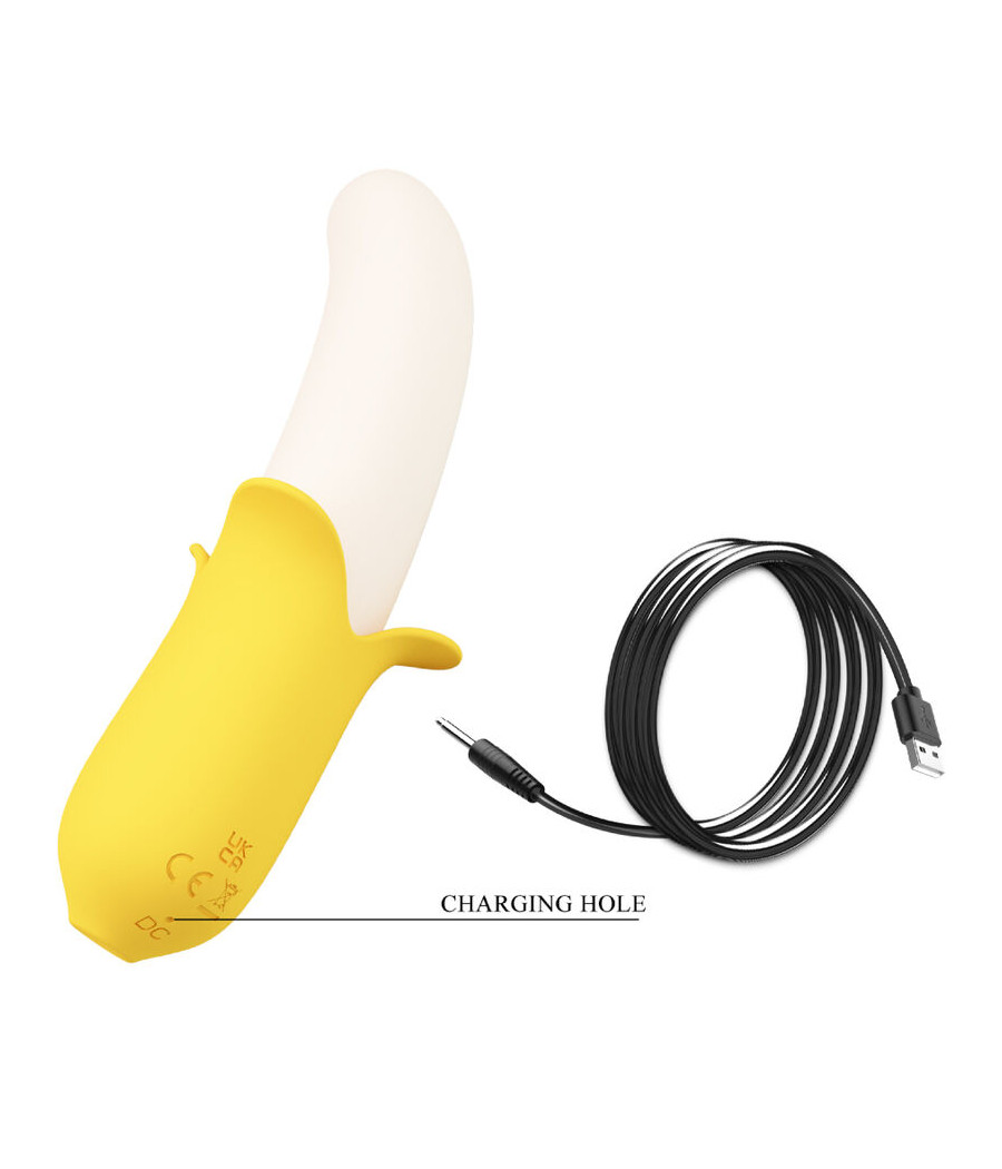 PRETTY LOVE - BANANA GEEK SUPER POWER 7 VIBRAZIONI SU E GIÙ SILICONE NERO