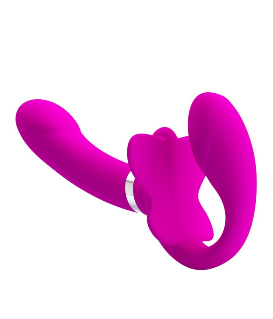PRETTY LOVE - VALERIE DOPPEL-STRAP-ON-VIBRATOR 12 VIBRATIONEN LILA