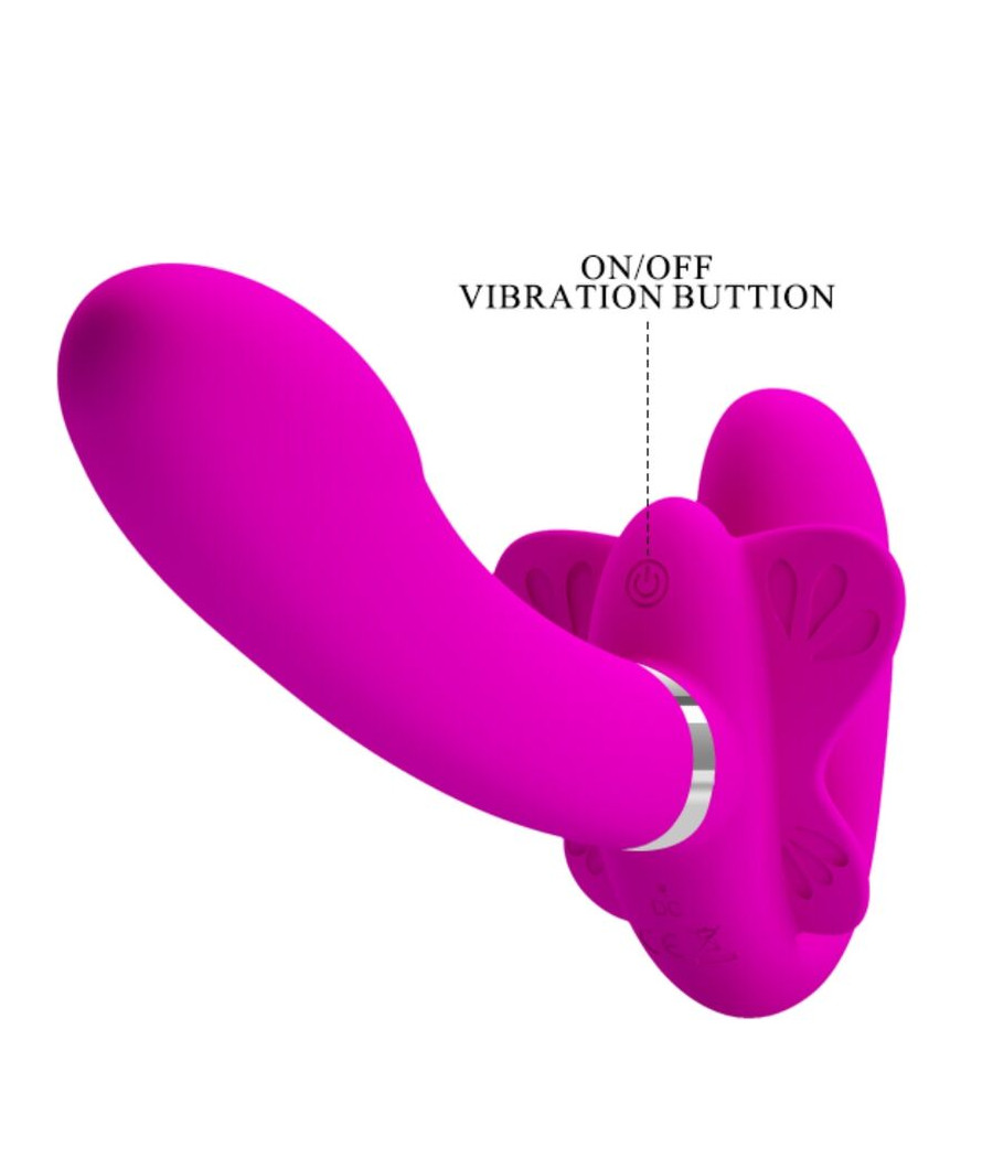 PRETTY LOVE - VALERIE DOPPEL-STRAP-ON-VIBRATOR 12 VIBRATIONEN LILA