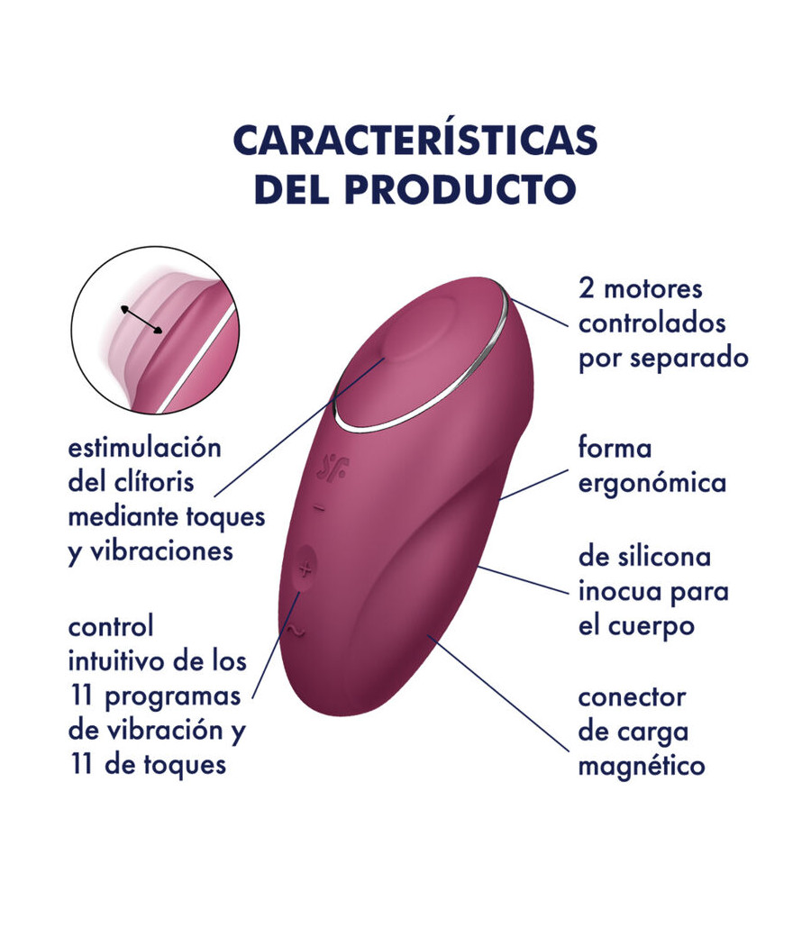 SATISFYER - TAP & CLIMAX 1 VIBRATORE LAY-ON ROSSO