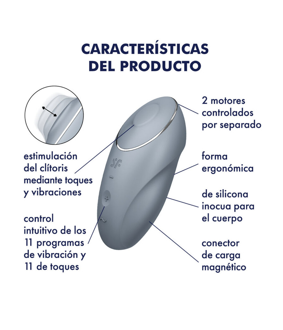 SATISFYER - TAP & CLIMAX 1 AUFLEGVIBRATOR GRAU
