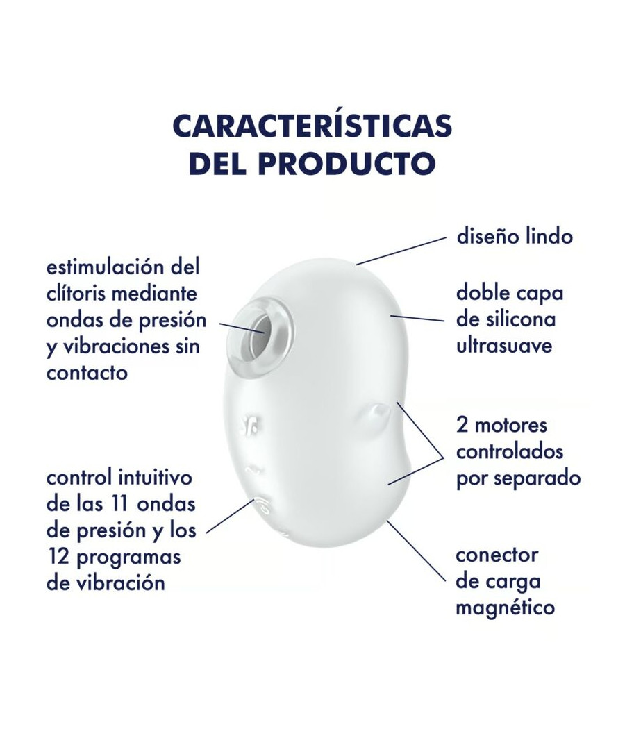 SATISFYER - CUTIE GHOST VIBRATEUR  POSER BLANC