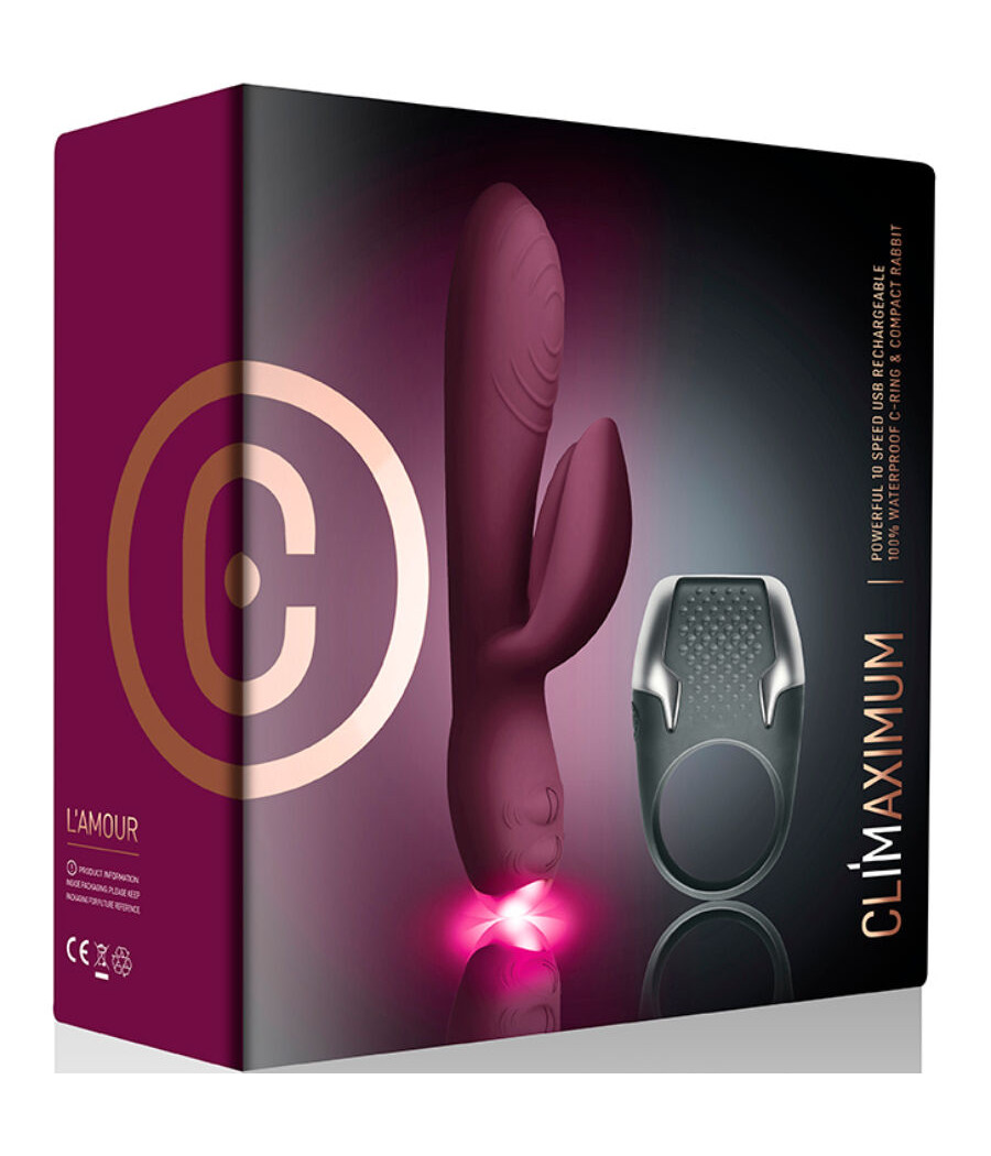 CLIMAXIMUM - LAMOUR KIT VIBRATORE CONIGLIO + ANELLO PER IL PENE A LED