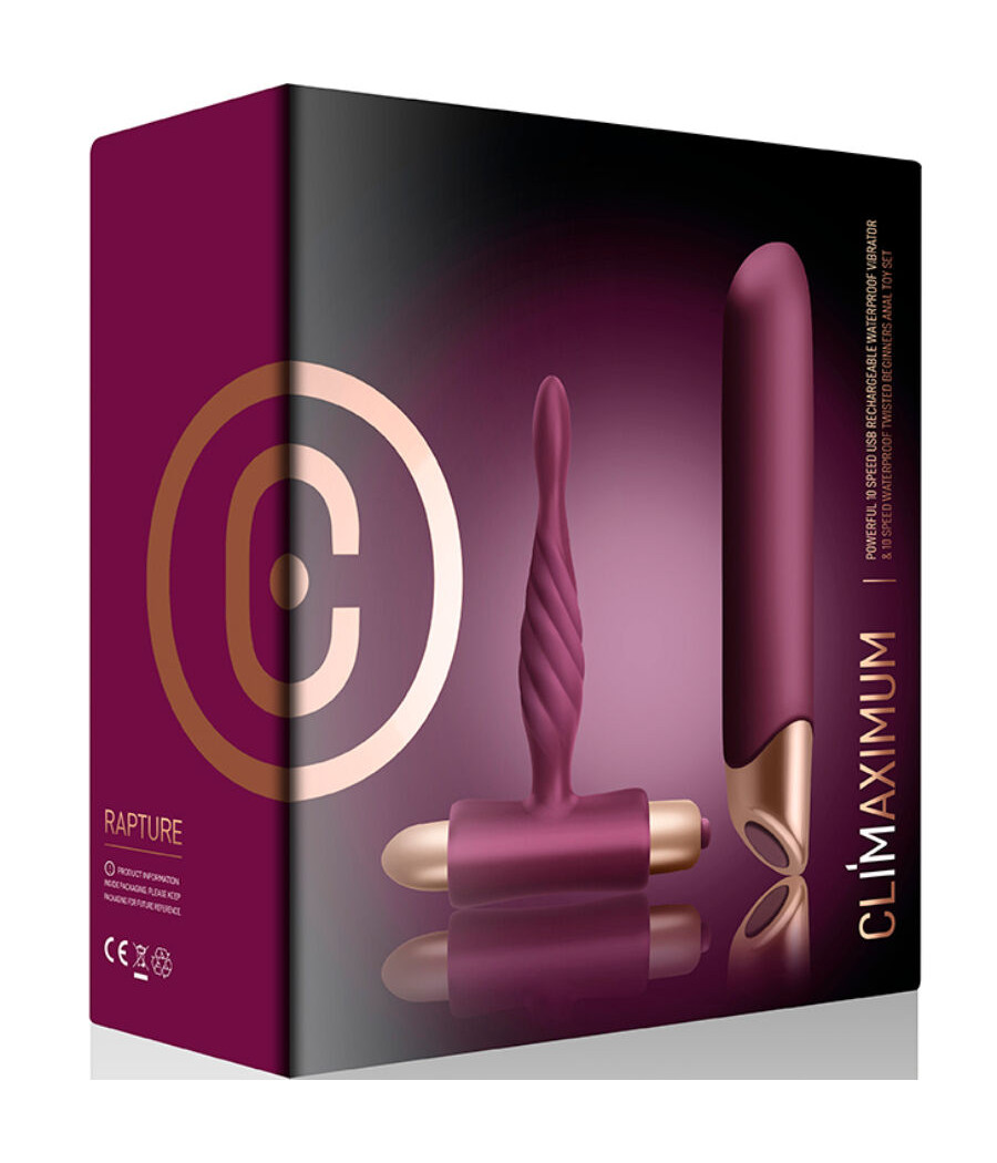 CLIMAXIMUM - RAPTURE KIT VIBRADOR CLÁSICO + PLUG ANAL PRINCIPIANTES
