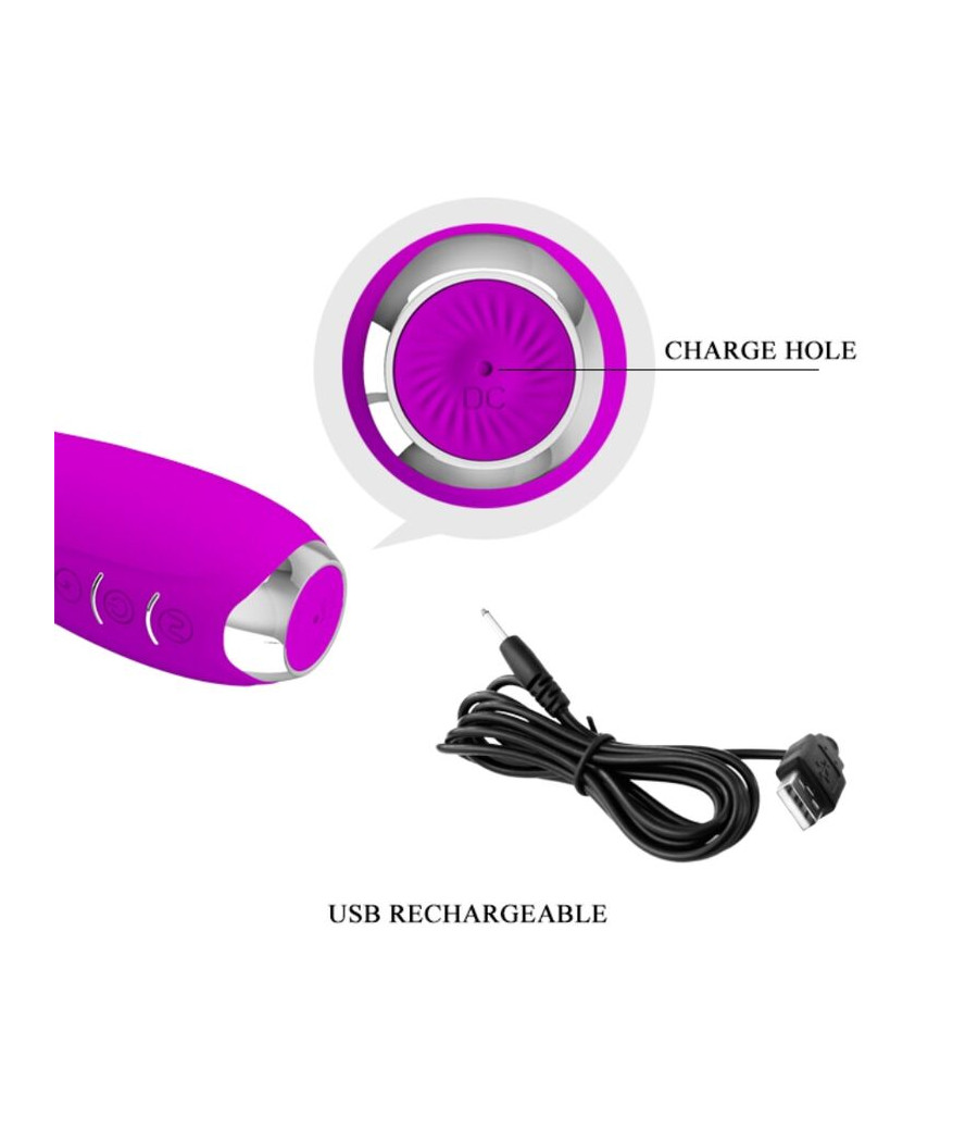 PRETTY LOVE - VIBRATEUR ÉLECTROCHOC RECHARGEABLE HECTOR-IMPERMÉABLE VIOLET