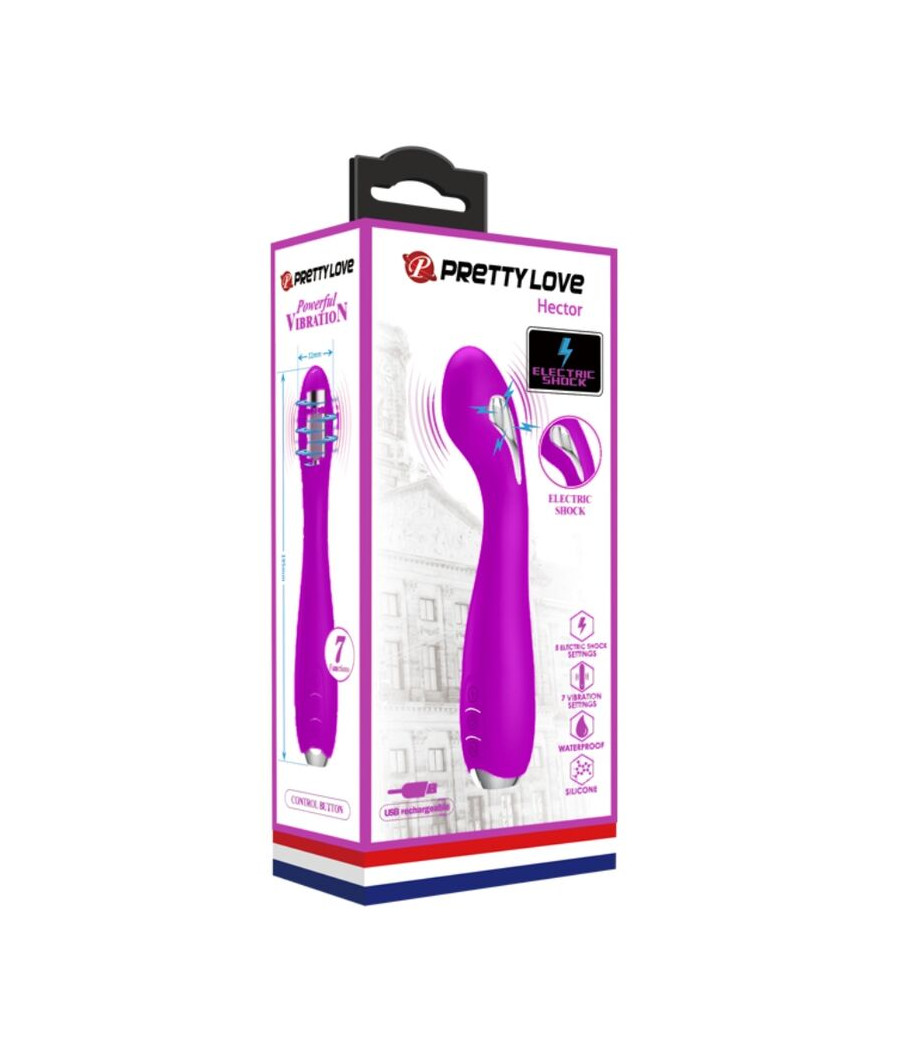 PRETTY LOVE - VIBRADOR DE ELETROCHOQUE RECARREGVEL HECTOR - ROXO IMPERMEVEL