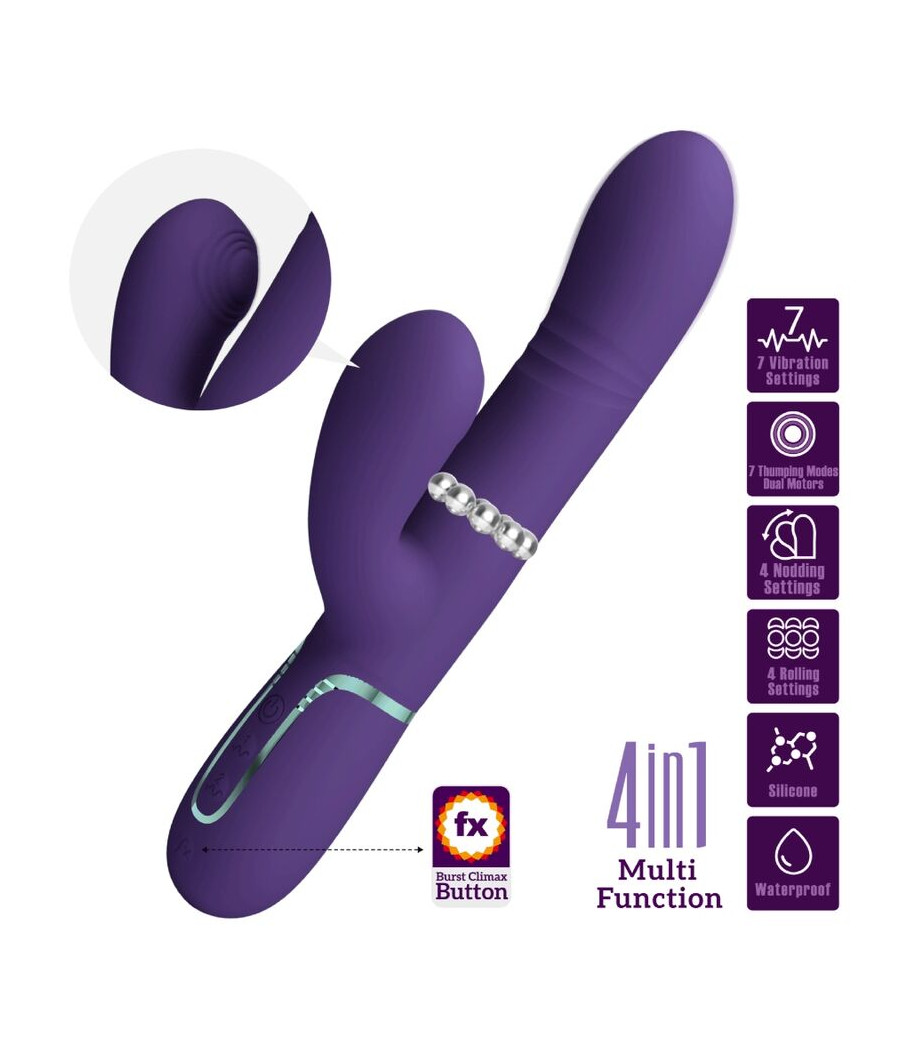 PRETTY LOVE - VIBRATEUR MULTIFONCTION G-SPOT VIOLET