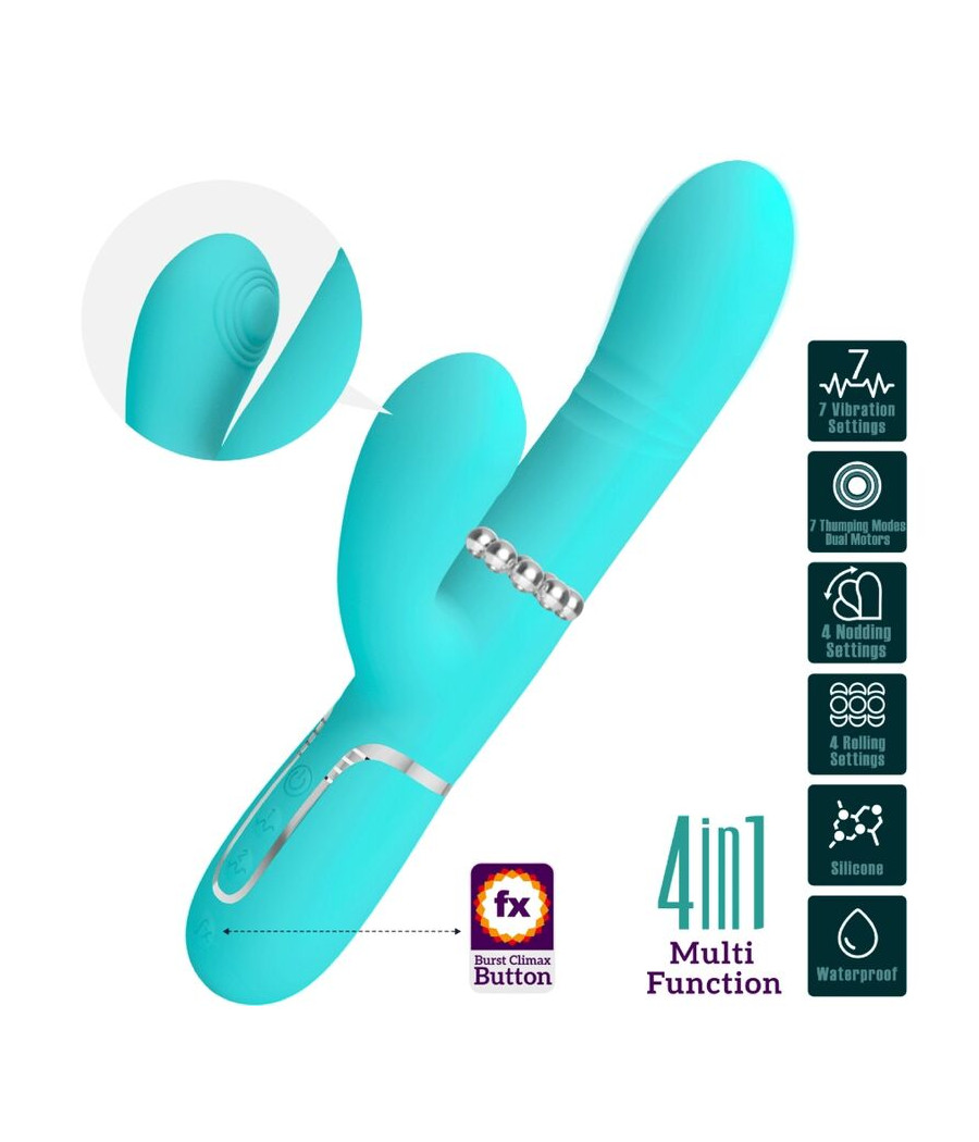 PRETTY LOVE - VIBRADOR MULTIFUNÇÃO G-SPOT AQUA VERDE
