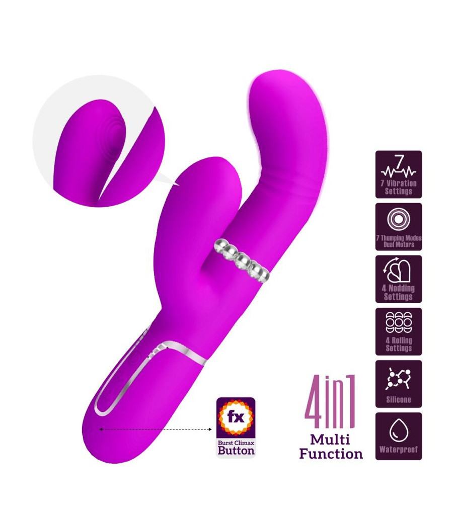 PRETTY LOVE - VIBRADOR PUNTO G MULTIFUNCIÓN FUCSIA